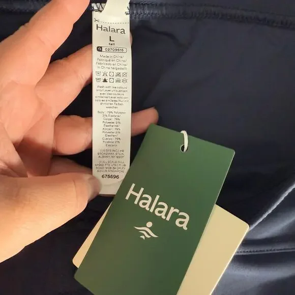 HALARA High Waisted Blue Wide Leg Women's Pants Tall Pull On, L - Picture 4 of 4